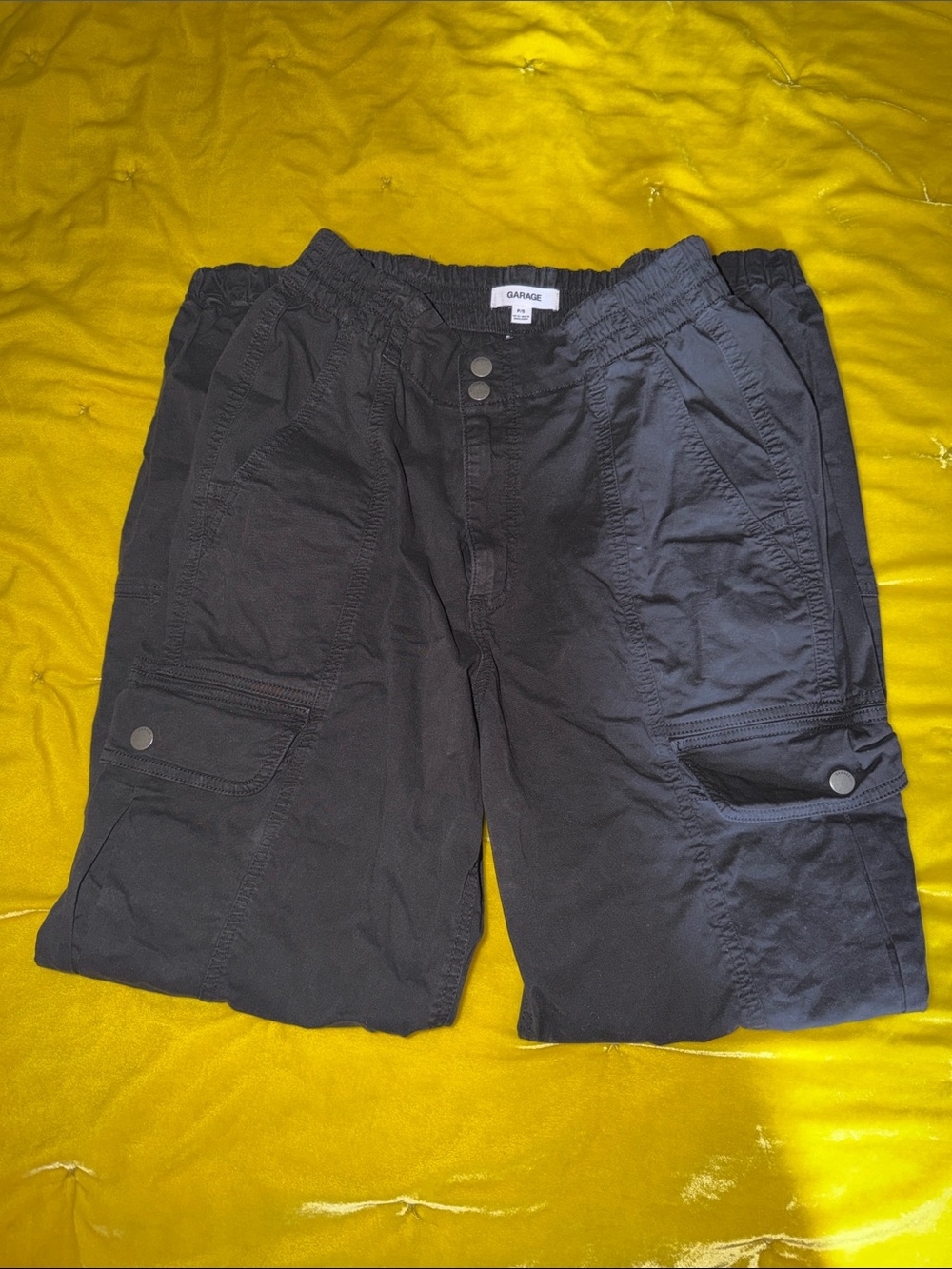 Garage Black Cargo Shorts with Utility Pockets